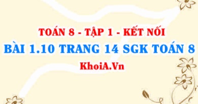 Bài 1.10 trang 14 SGK Toán 8 tập 1 Kết nối tri thức